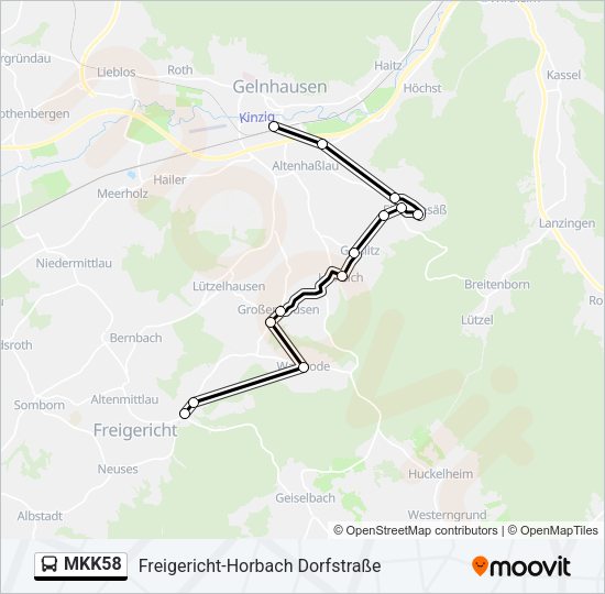 MKK58 Bus Line Map