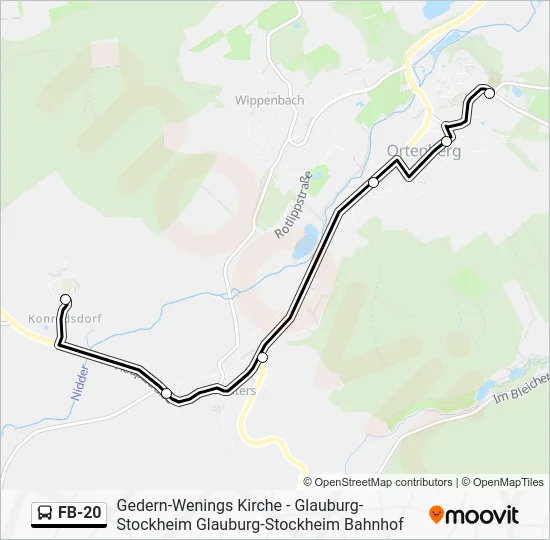 Автобус FB-20: карта маршрута