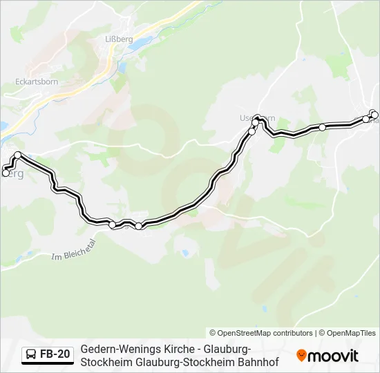Автобус FB-20: карта маршрута