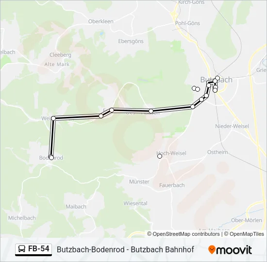 FB-54 Bus Line Map