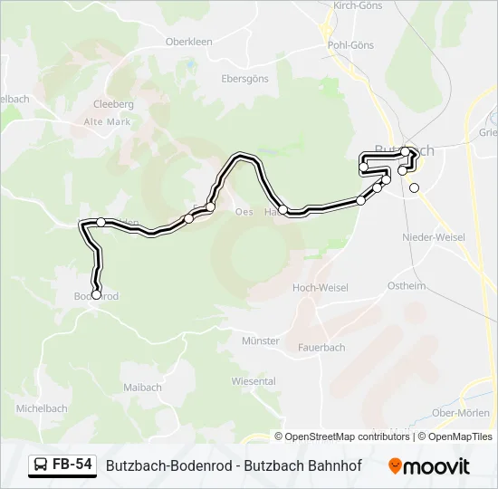 FB-54 Bus Line Map
