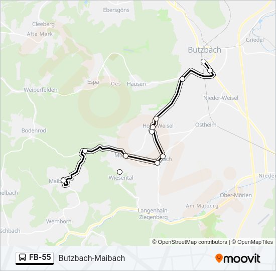 FB-55 Bus Line Map