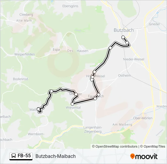 FB-55 Bus Line Map