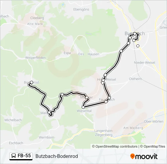 FB-55 Bus Line Map