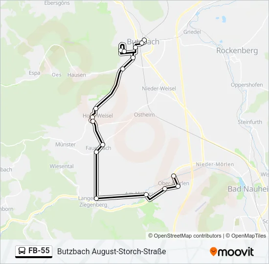 Buslinie FB-55 Karte