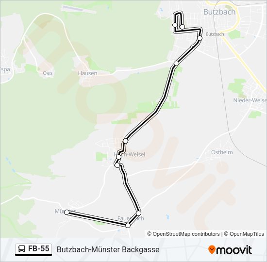 FB-55 Bus Line Map