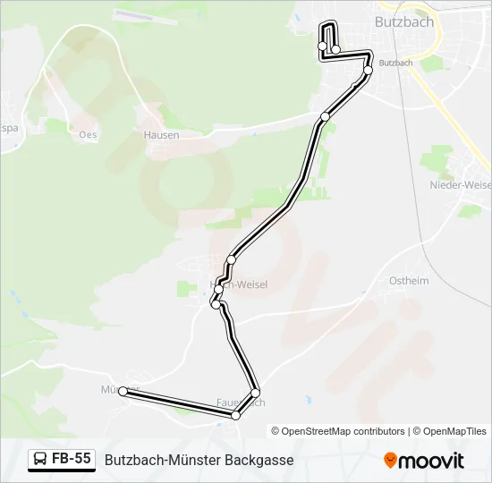 FB-55 Bus Line Map