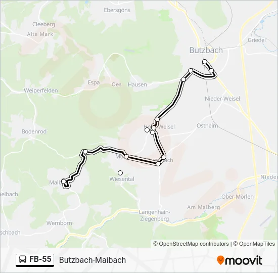 FB-55 Bus Line Map