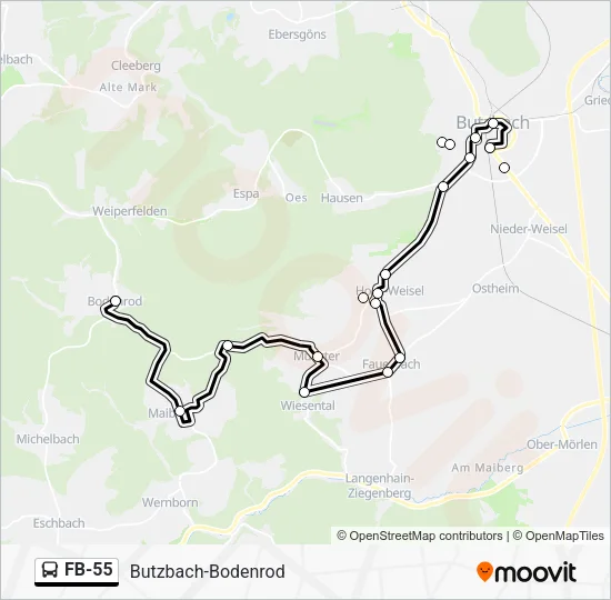 FB-55 Bus Line Map