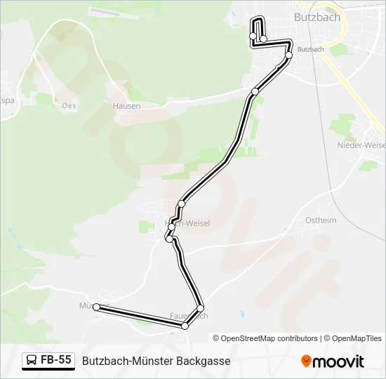 FB-55 Bus Line Map