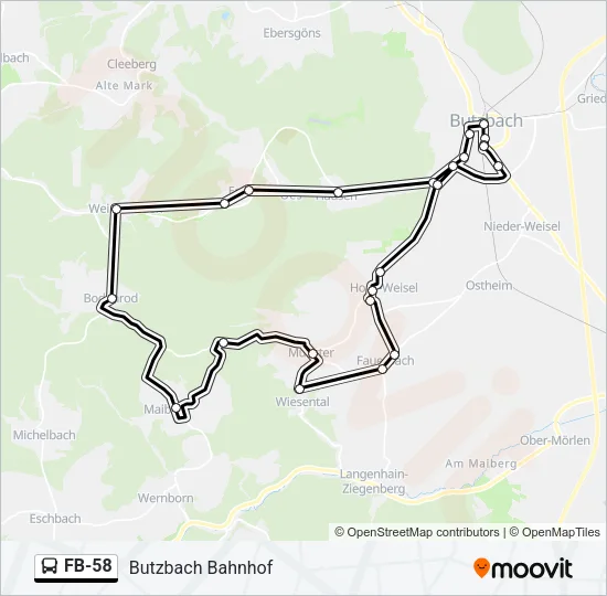 FB-58 Bus Line Map