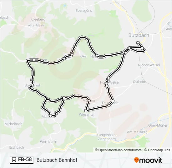 FB-58 Bus Line Map