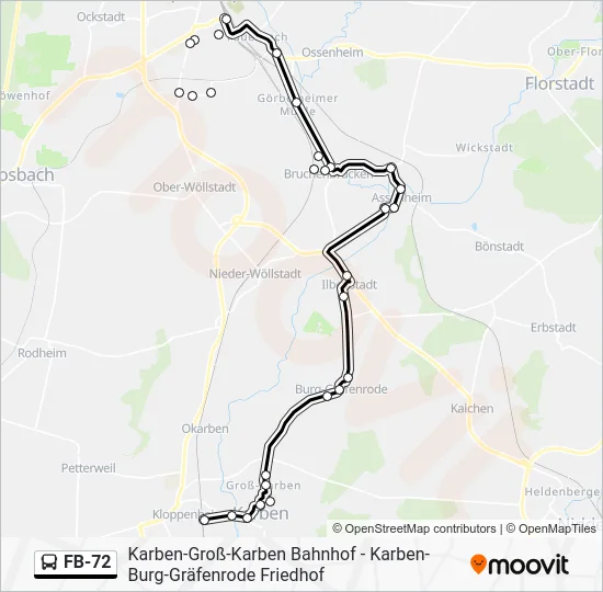 Автобус FB-72: карта маршрута