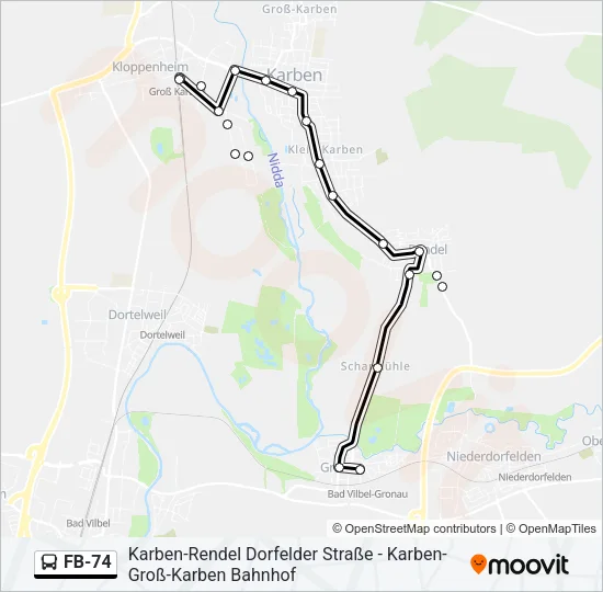 FB-74 Bus Line Map