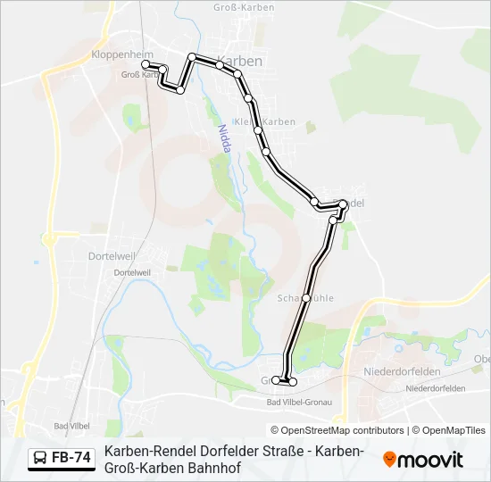 FB-74 Bus Line Map