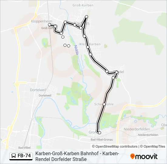 FB-74 Bus Line Map