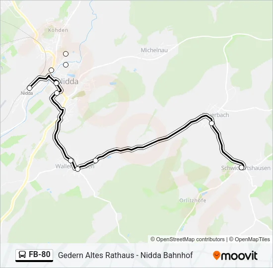 FB-80 Bus Line Map