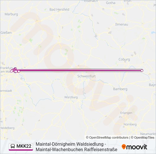MKK22 Bus Line Map