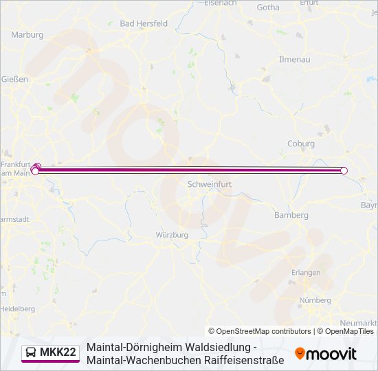 MKK22 Bus Line Map