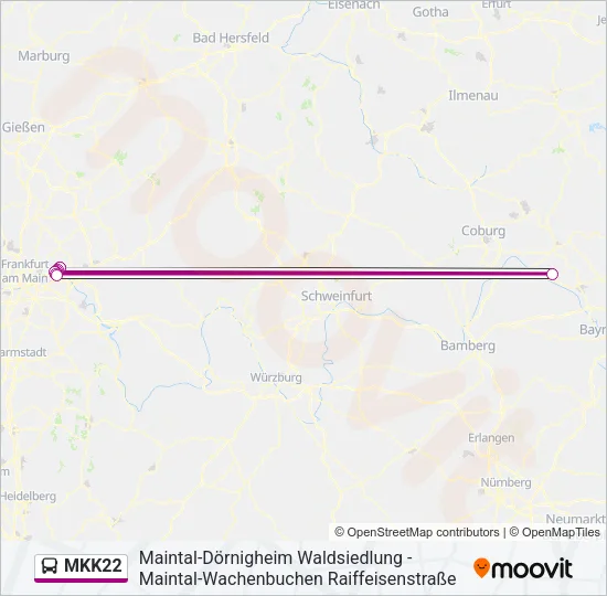 MKK22 Bus Line Map