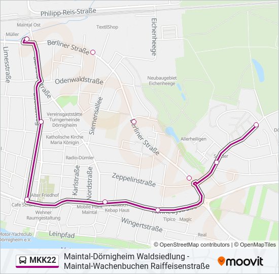 MKK22 Bus Line Map