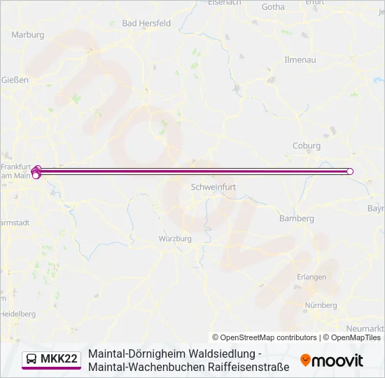 MKK22 Bus Line Map