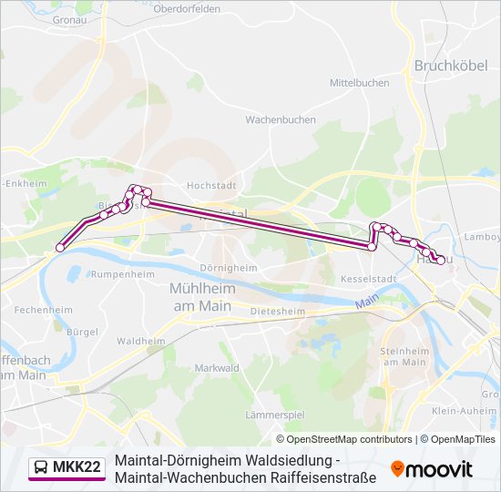 MKK22 Bus Line Map