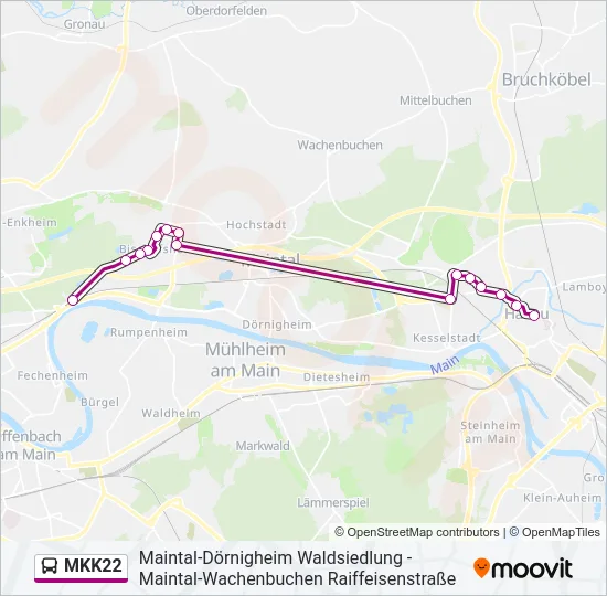 Buslinie MKK22 Karte