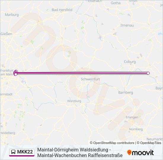 MKK22 Bus Line Map