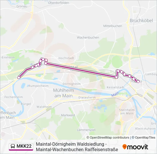 MKK22 Bus Line Map