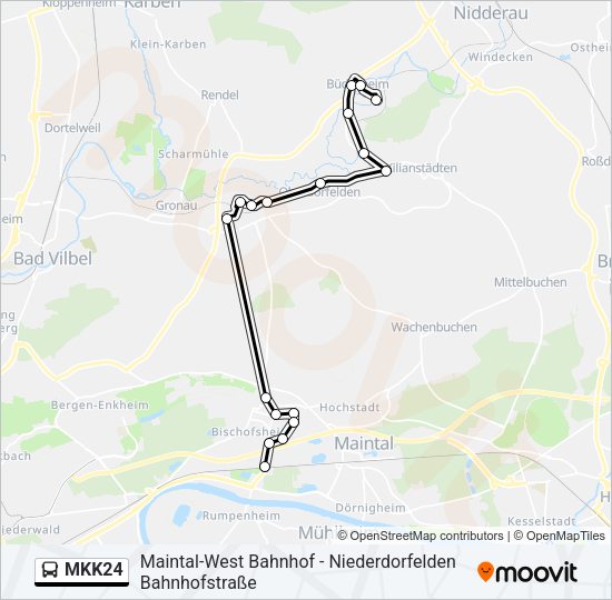 Автобус MKK24: карта маршрута