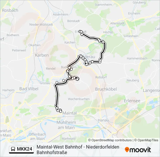 Buslinie MKK24 Karte