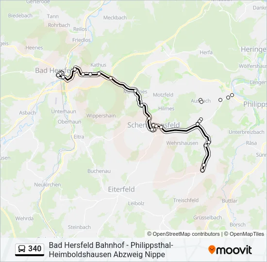 340 Bus Line Map