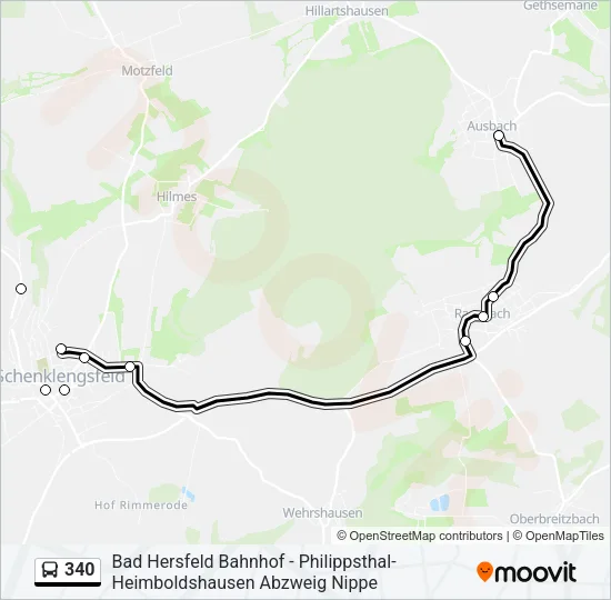340 Bus Line Map