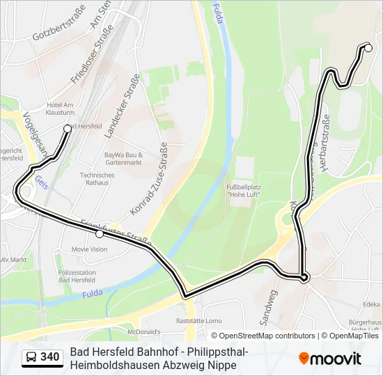 340 Bus Line Map
