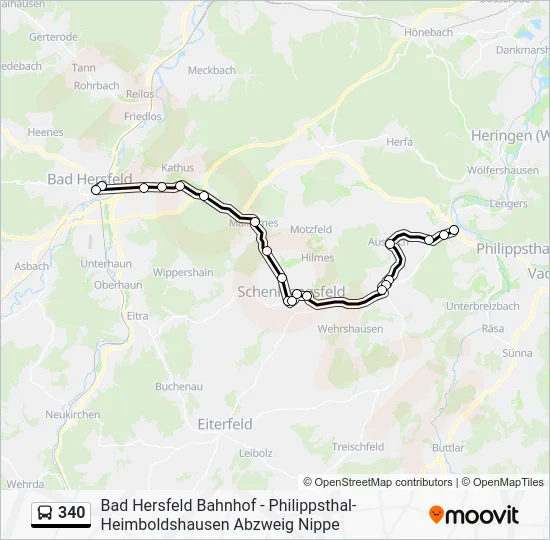 Автобус 340: карта маршрута