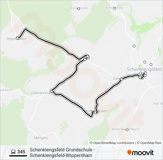 345 Bus Line Map