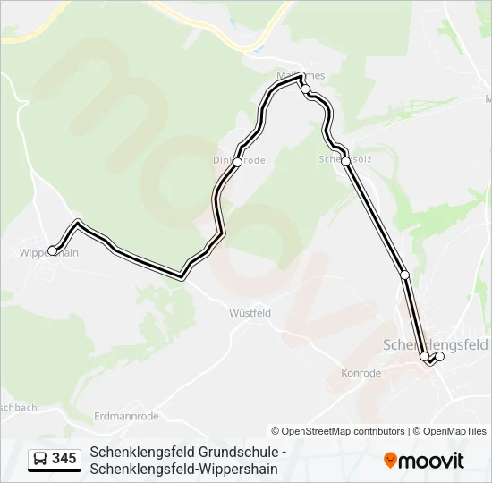 345 Bus Line Map