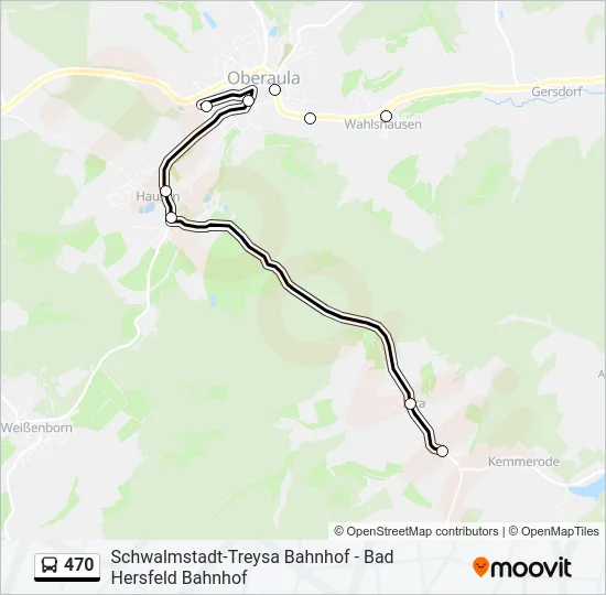 470 Bus Line Map