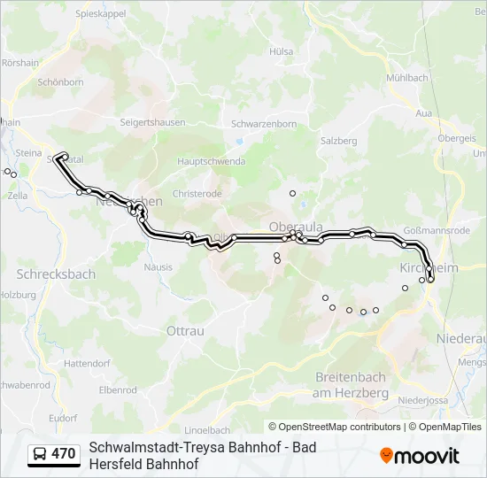 470 Bus Line Map