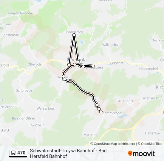 470 Bus Line Map