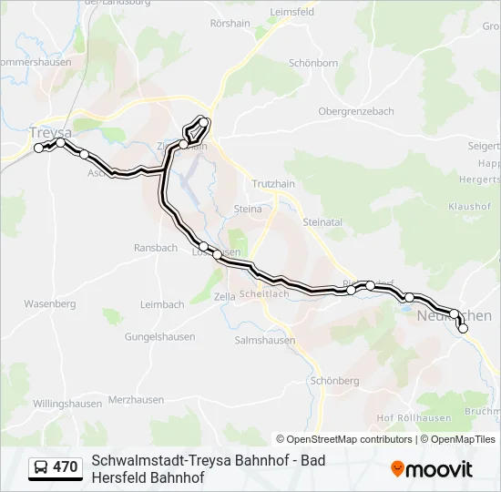 470 Bus Line Map