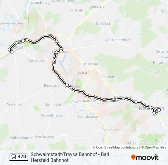 470 Bus Line Map