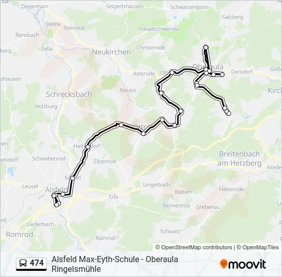 474 Bus Line Map