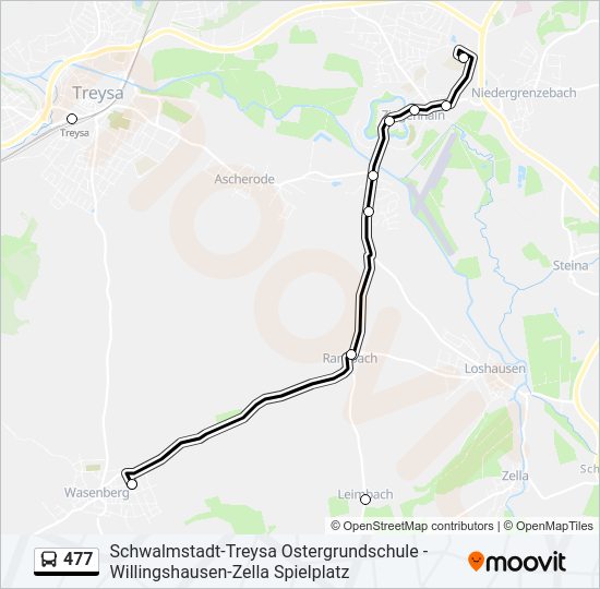 477 Route: Schedules, Stops & Maps - Ziegenhain, C-B-S (Updated)