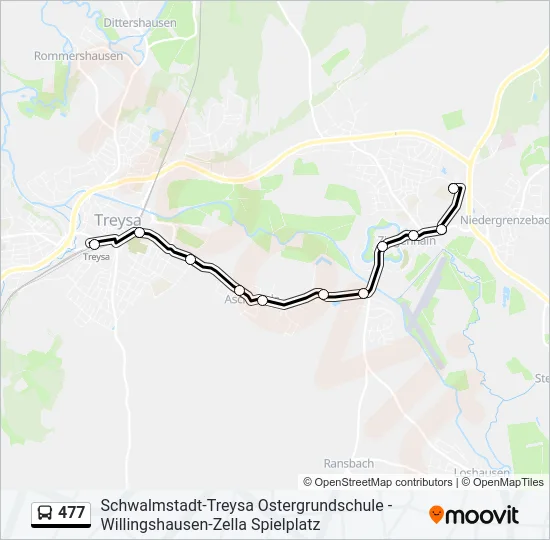 Автобус 477: карта маршрута