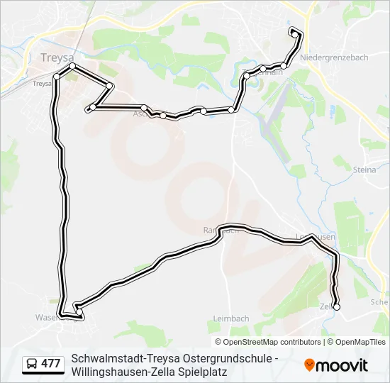 Автобус 477: карта маршрута
