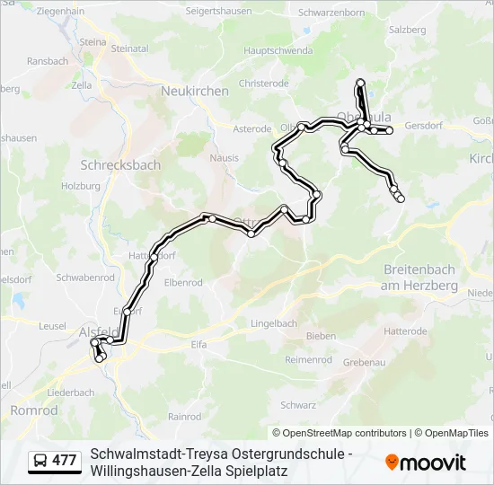 477 Bus Line Map