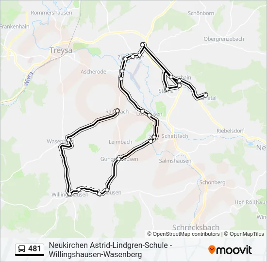 481 Bus Line Map