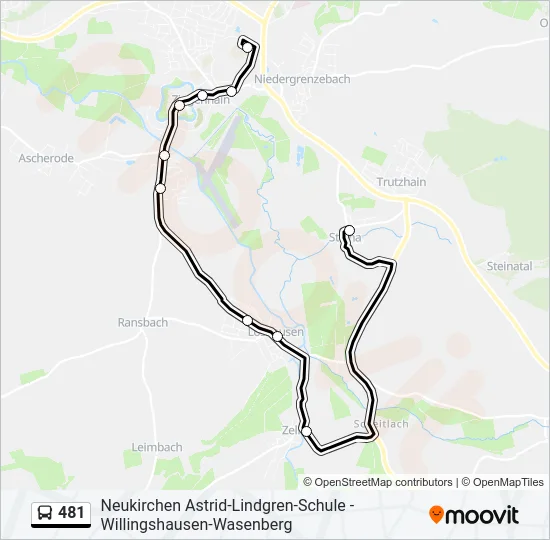 481 Bus Line Map